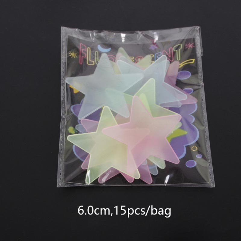 15pcs/bag 6.0cm big Fluorescent Wall Stickers luminous Star