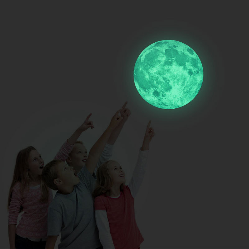 12cm Small size Glow Moon Wall Stickers Luminous Stickers Moon Glow in The Dark for Kid Room Decoration Wall Decals