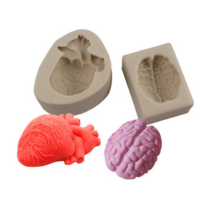 Halloween Series Crystal Epoxy Resin Mold Human Organs Heart Brain Shape Silicone Mould Diy Craft Making Tool