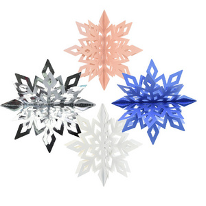 New Arrival Snow Theme 6pcs/set 3D Snowflake Hanging Pendant Snowflake Party Decoration For Christmas Party Background Wall