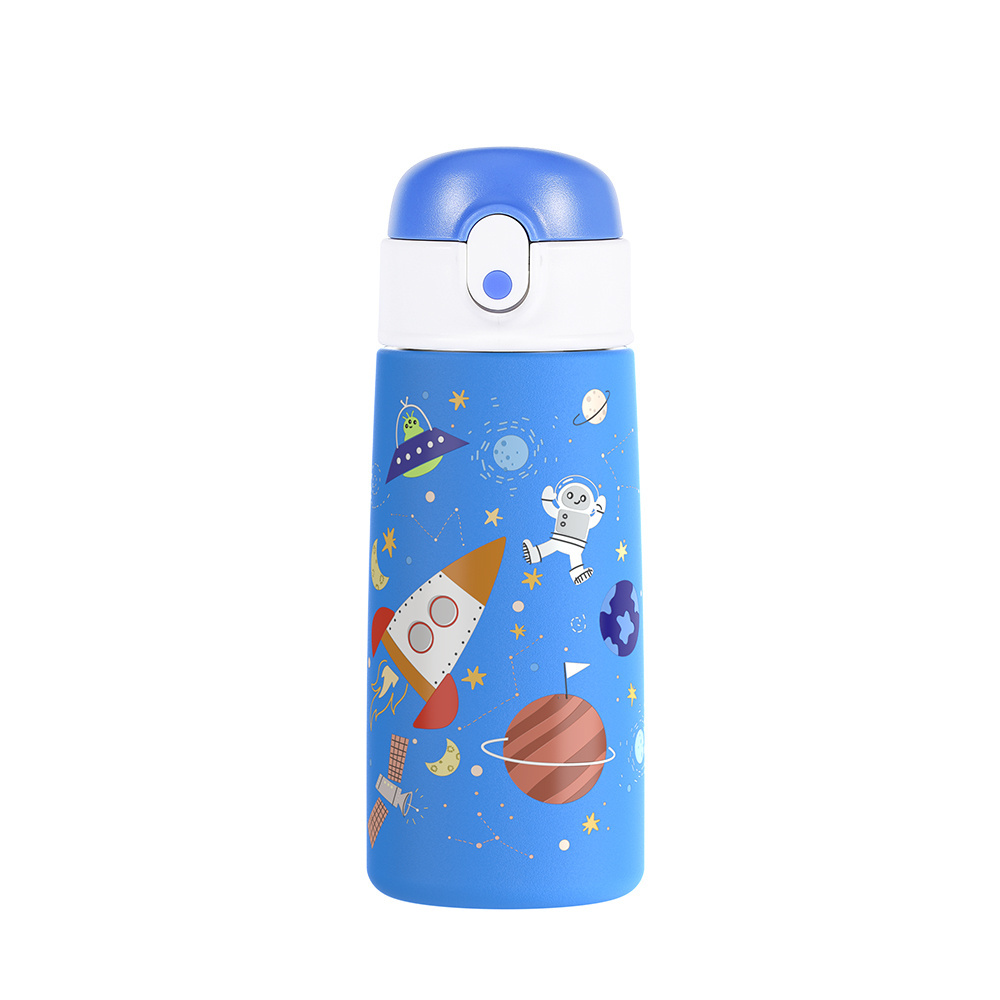 2022 New Product Girls Cute Pink Cartoon Design Insulated Stainless Steel Cute Kids Water Bottle