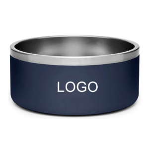 Custom Logo 64oz double wall stainless steel dog bowl manufacturer stainless steel pet bowl