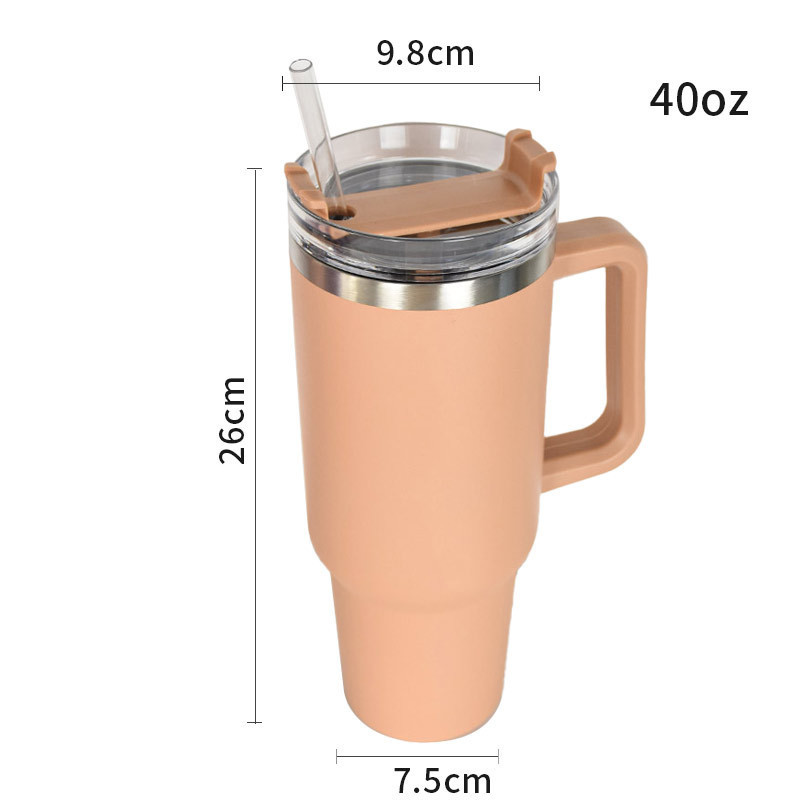 Factory Wholesale Stainless Steel Mug Vacuum Insulated 40 Oz Tumbler with Handle and Straw