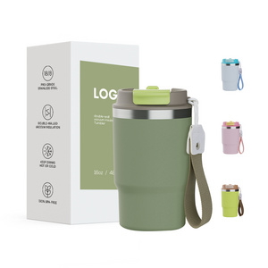 2024 New product 12/16oz leakproof double wall stainless steel vacuum insulated coffee travel tumbler with 2 in 1 lid