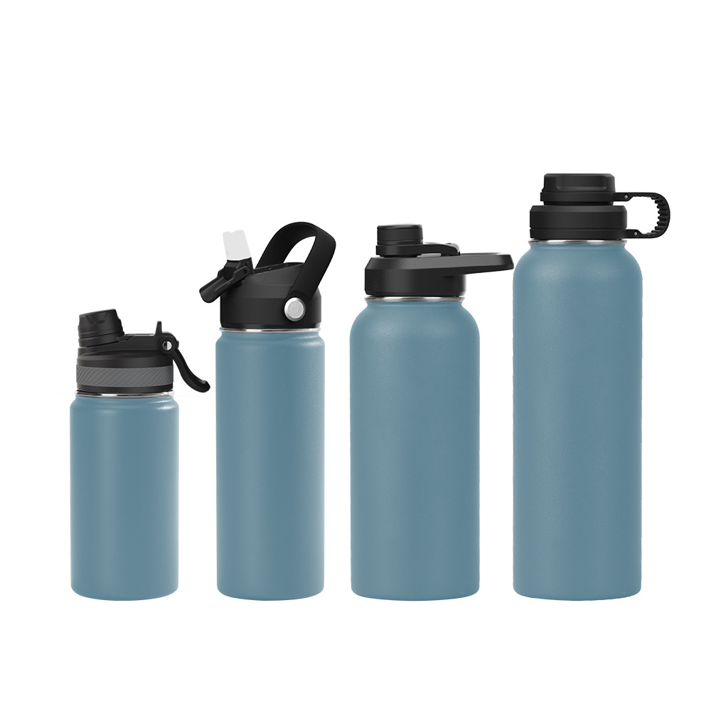 Double Wall Water Bottle Stainless Steel Flask Sports Bottle with Handle Lid 12oz 32oz 40oz 64oz