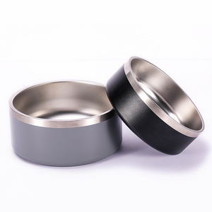 High Quality  Double Wall Stainless Steel Pet Food Feeder Puppy Dog Cat Water drinking Bowl