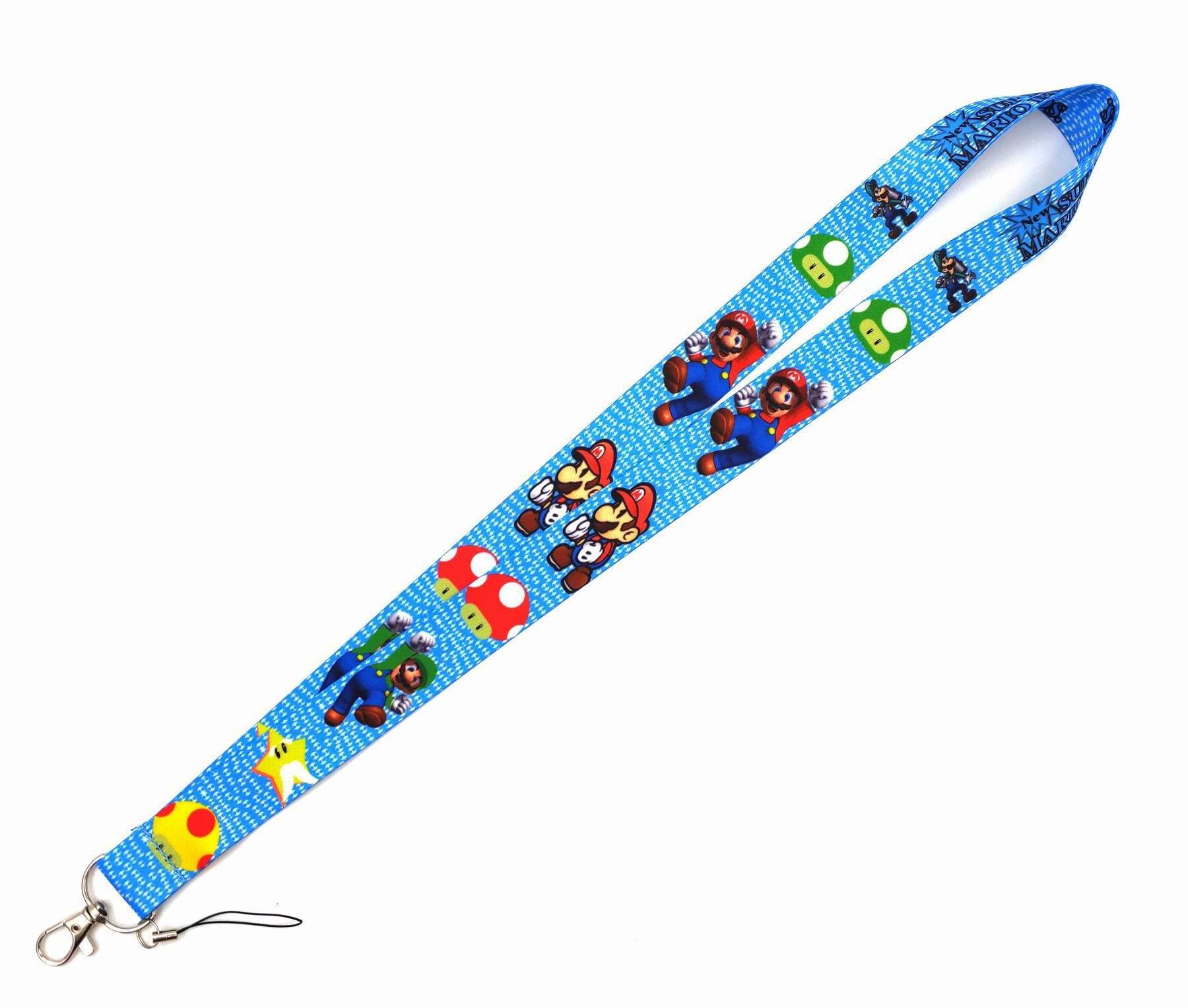 Hot sale Super Mario Bros Neck Strap Lanyard For Keys hanging Key Chains Lanyard