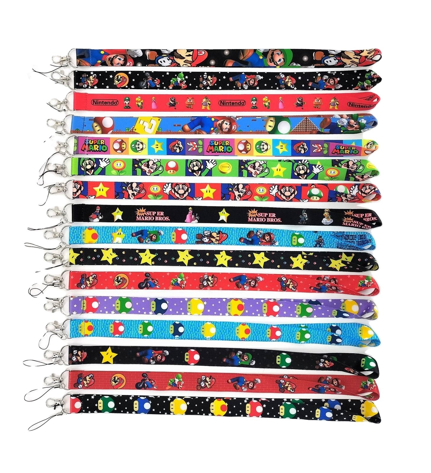 Hot sale Super Mario Bros Neck Strap Lanyard For Keys hanging Key Chains Lanyard