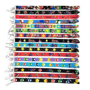 Hot sale Super Mario Bros Neck Strap Lanyard For Keys hanging Key Chains Lanyard