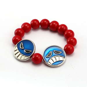 New anime accessories One Piece Luffy necklace white beard fire fist Ace bracelet