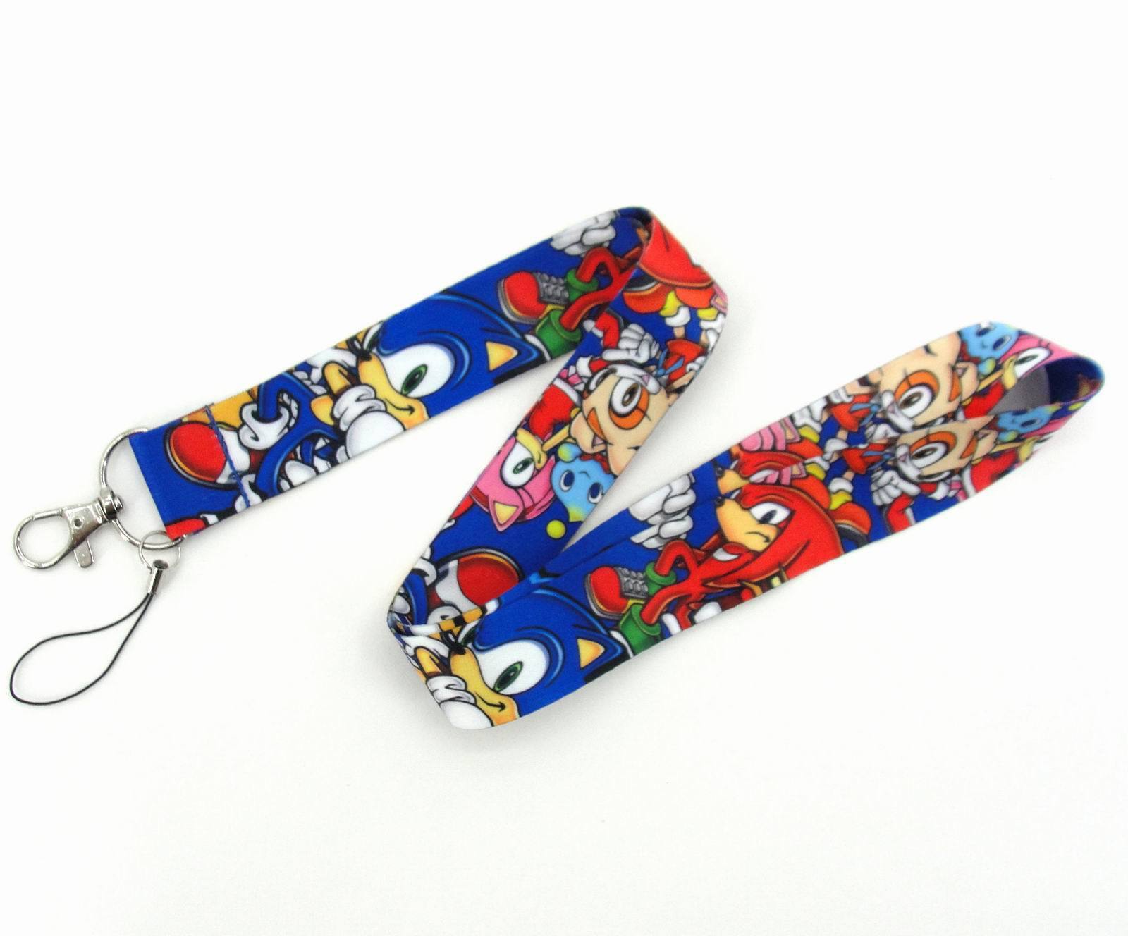 Hot sale Sonic games cartoon Strap Polyester Lanyards For Keys ID Card Key Phone Keychain Polyester Saw Lanyards