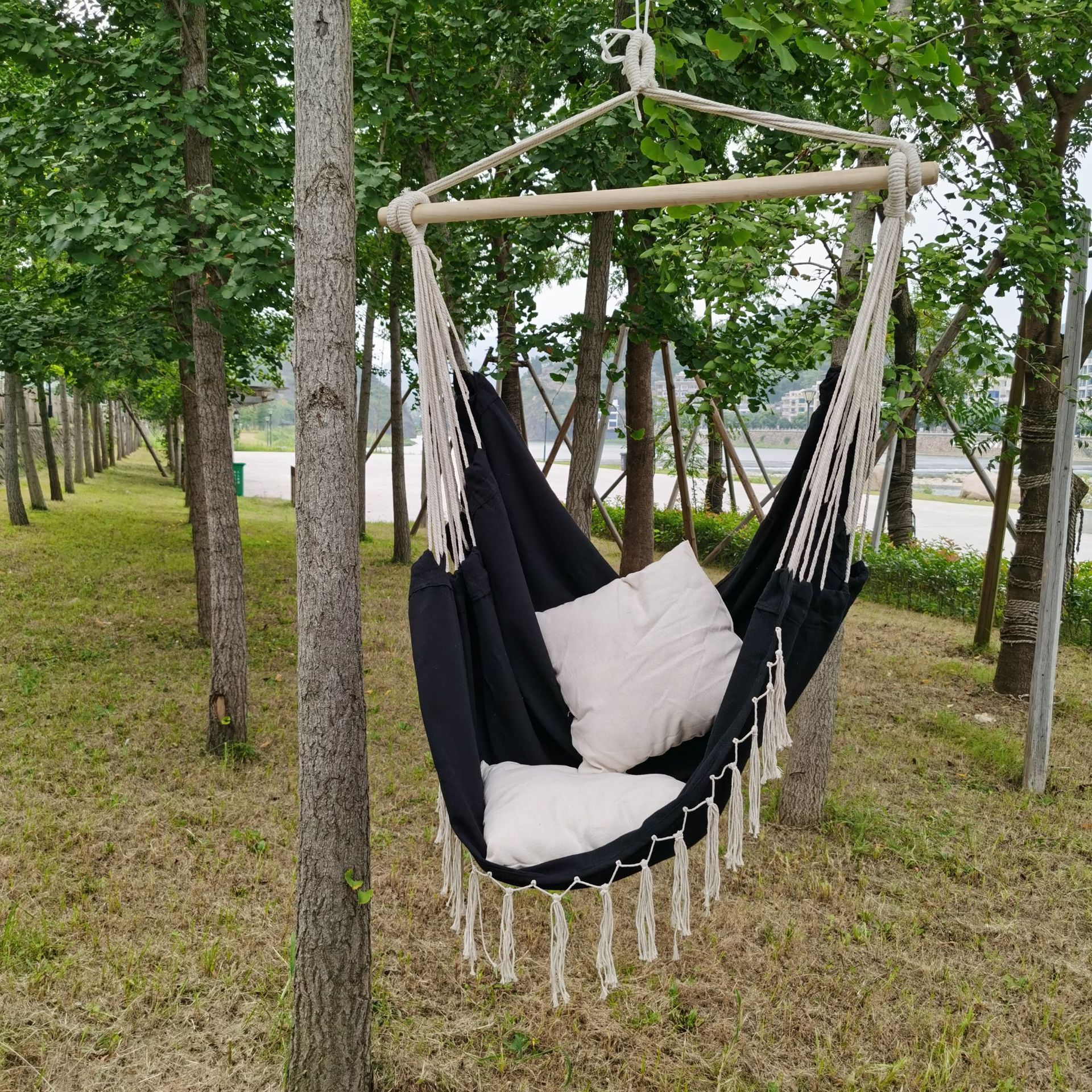 Anti-rollover Outdoor Balcony Swing Hammock Hanging Chair Courtyard Indoor Outdoor Hammock