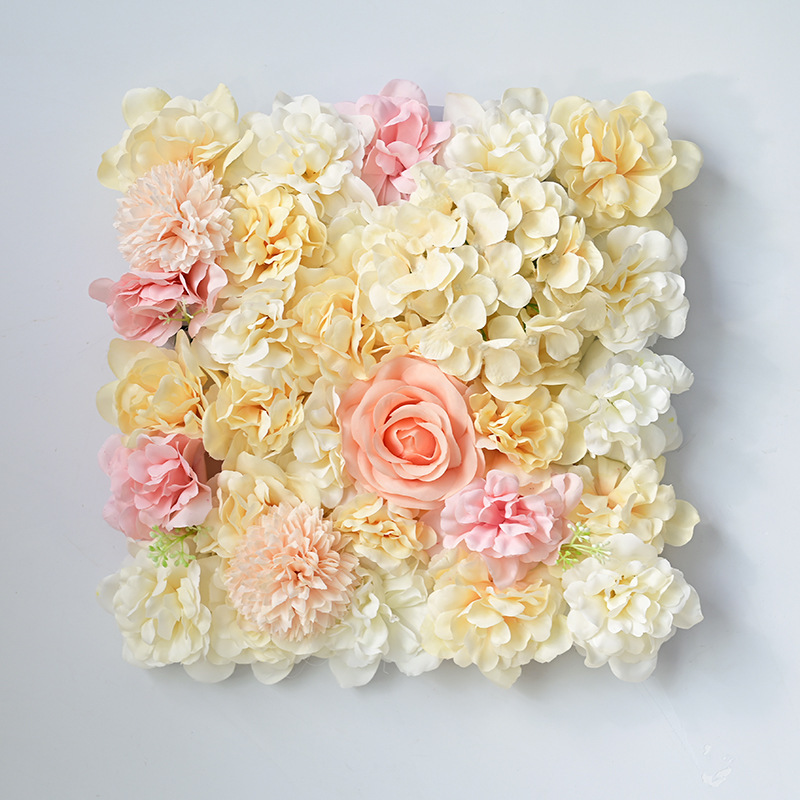 Most Popular 3D 5D Roll Up Fabric Artificial Silk Rose Flower Wall Wedding Decoration Flower Wall Backdrop Panels 35*35cm cm