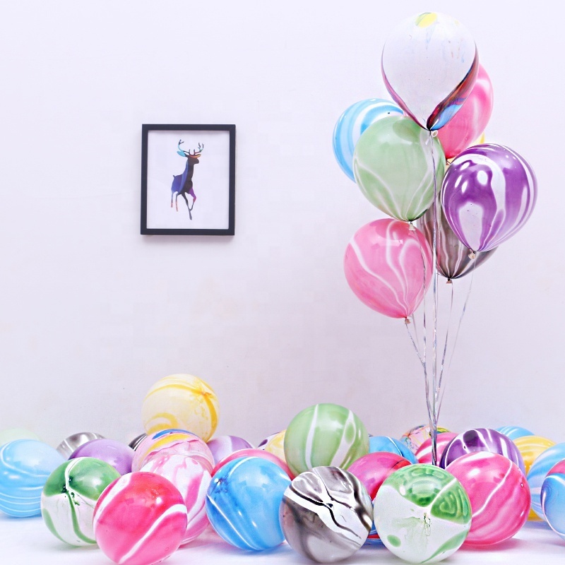 Wholesale 10 Inch Agate Latex free balloons Multi-color Round Shaped globos al por mayor party balloon