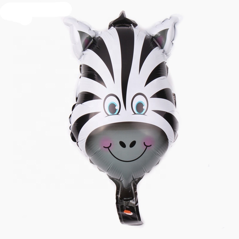 Aluminum Mini Animal Head Foil Balloon 3D Tiger Lion Cow Giraffe Monkey Animal Balloon