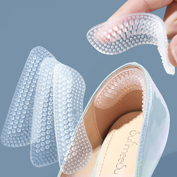 Upgrade Silicone Heel Stickers Grips for Women Men Anti Slip Heel Cushions Non-Slip Inserts Pads Foot Heel Care Protector