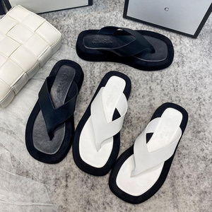 Fashion Design Thick Soled Solid Color Flip Flops Summer Outdoor New Non-slip Beach Sandals for Women