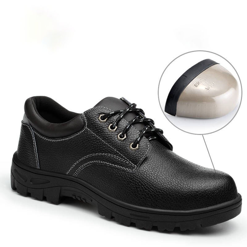 Labor Insurance Leather Rubber Worker Shoes Anti-Smashing Anti-Piercing Non-Slip Work Industrial Safety Shoes