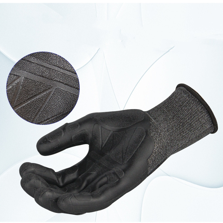 Non Slip and Wear Resistant TPE Impregnated Gloves Soft Comfortable Protective Latex Gloves Wholesale