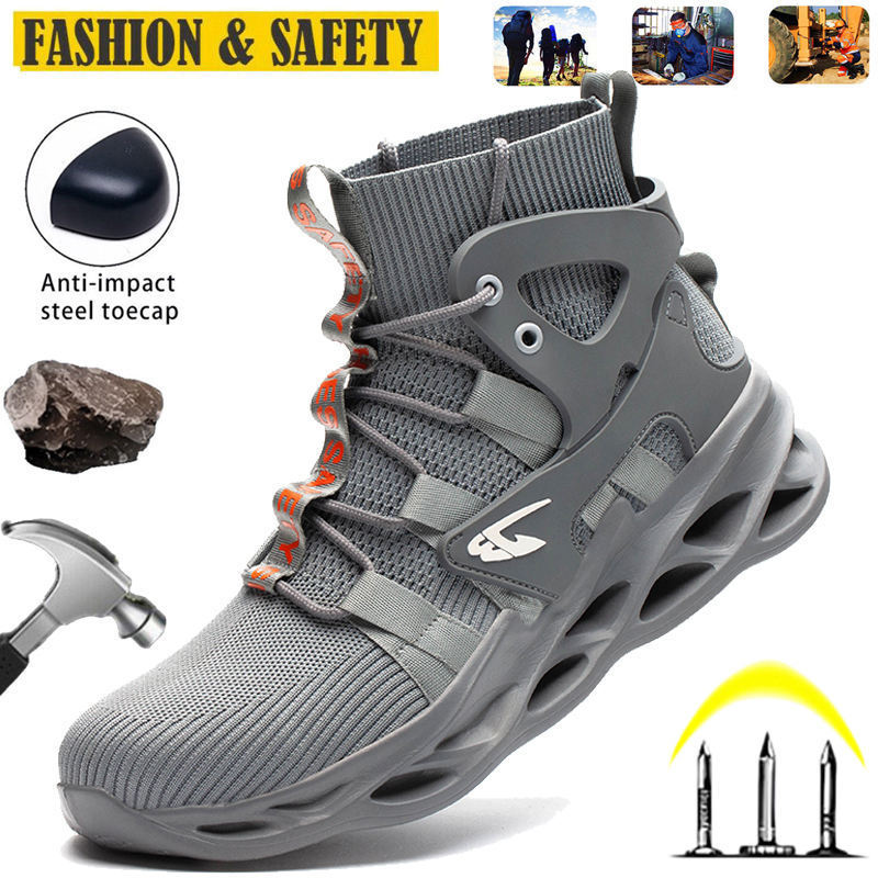 Hot Selling Industrial Protective Breathable Work Boot Casual Trainers Steel Toe Safety Shoes for Men Women