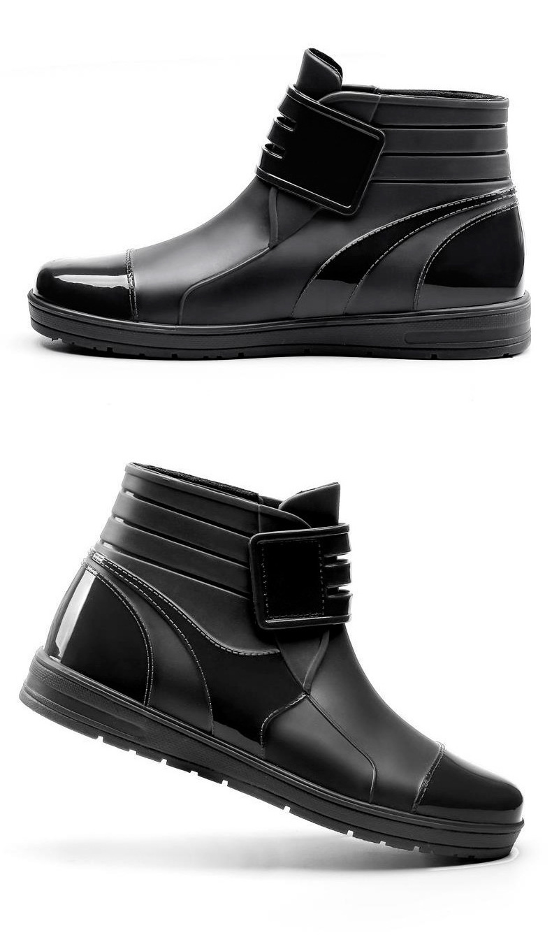 Men's Short Rain Boots Low Top Non Slip Waterproof Rain Boots Fashion Trend Chef Water Boots