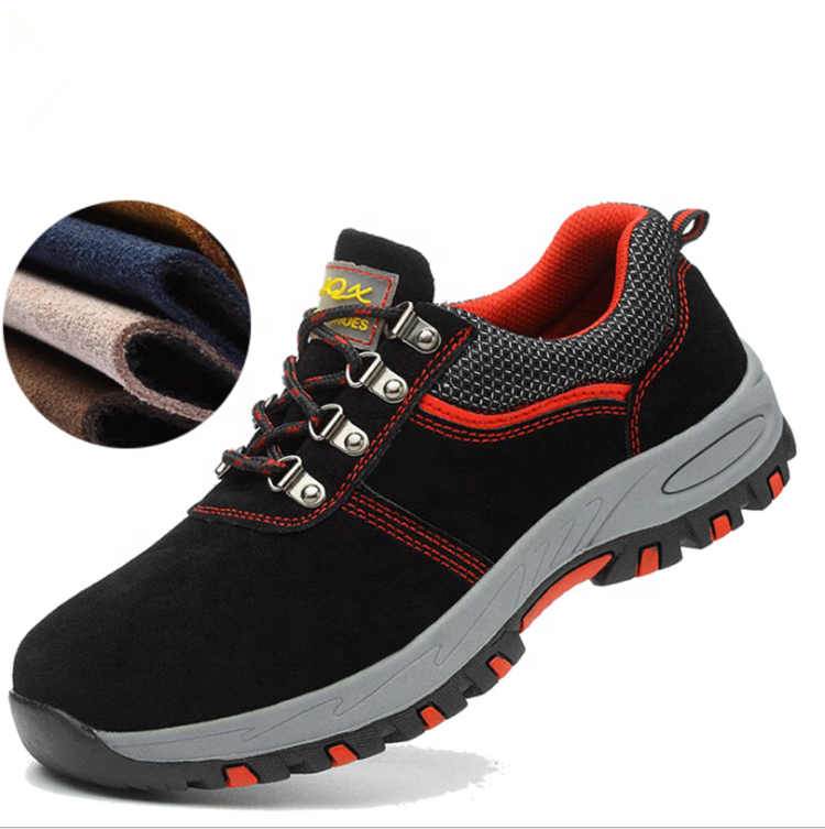 Breathable Steel Toe Anti-Smashing Anti-Piercing Mens Safety Shoes Leather Non-Slip Work Labor Protection Shoes Industrial