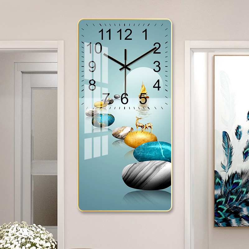 Living Room Decorative Fashion Modern Crystal Porcelain Wall Art  luxury crystal wall clock and painting