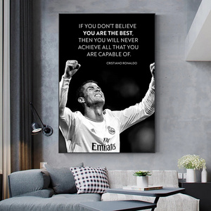 Home Decor  Soccer Star Ronaldo So Inspirational Words Poster  inspirational wall art decor printed canvas painting