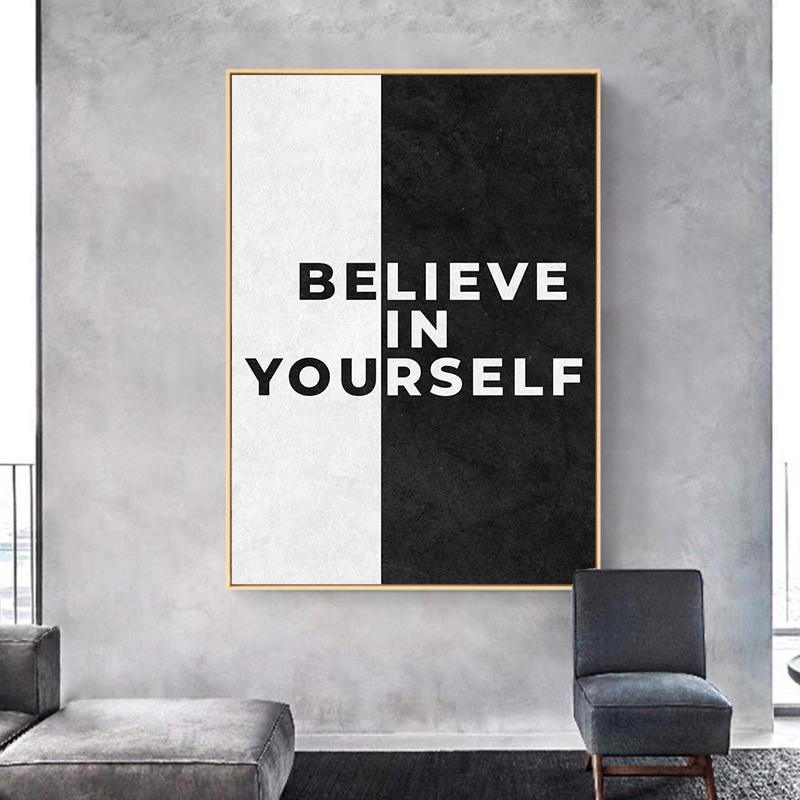 Living Room Kids Room Decor Modern Abstract Gaming Quotes Black Gold Cuadros inspirational posters canvas art prints