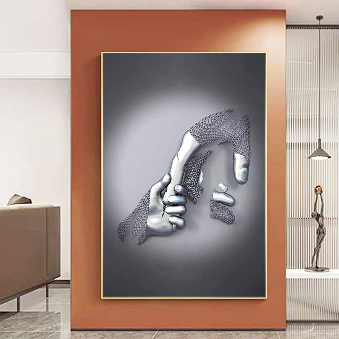 3D wall decoration art modern abstract art figure oil painting bedroom living room decoration large wall art