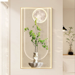 Modern simple decorative painting cream sweet style green plant art for family villa loft wall art decoration hanging painting