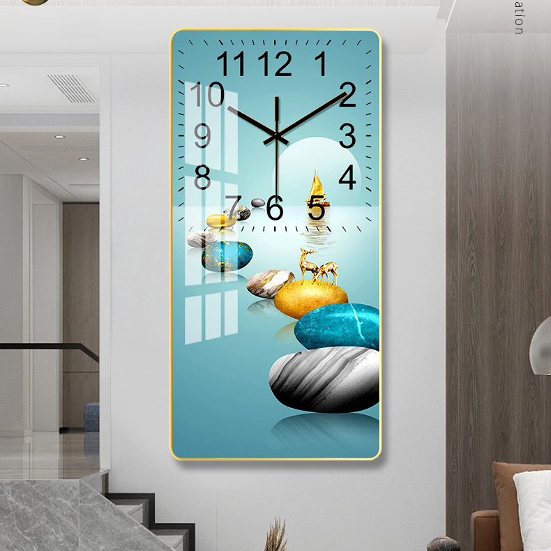 Living Room Decorative Fashion Modern Crystal Porcelain Wall Art  luxury crystal wall clock and painting