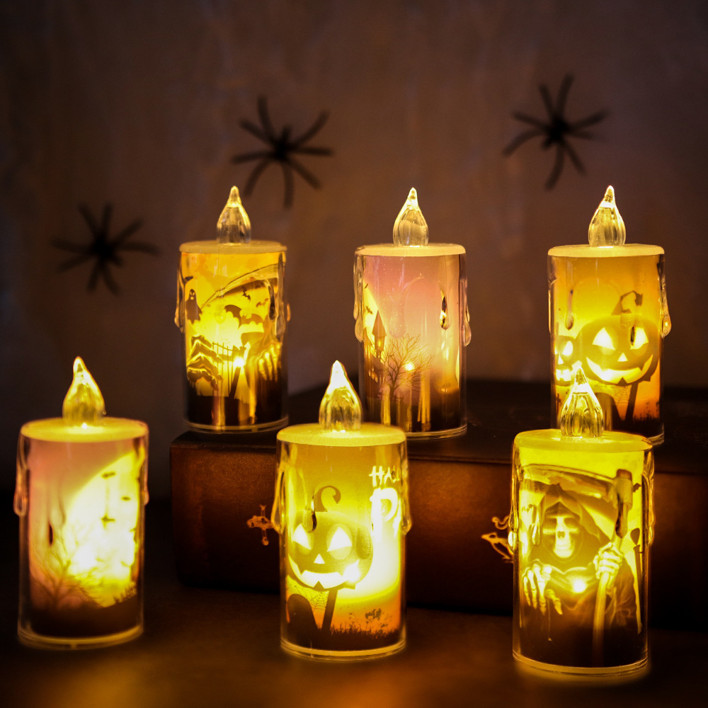 Festival Halloween Decoration Haunted House Pumpkin Mini Led Electronic Candle Lamp Decorations