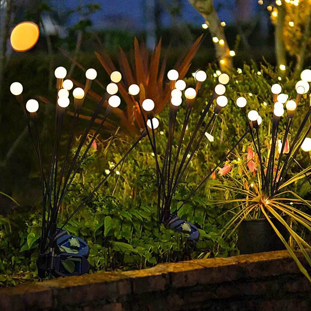 Creative Outdoor Lawn Solar Firefly Garden Lights Waterproof Solar Powered Firefly Lights