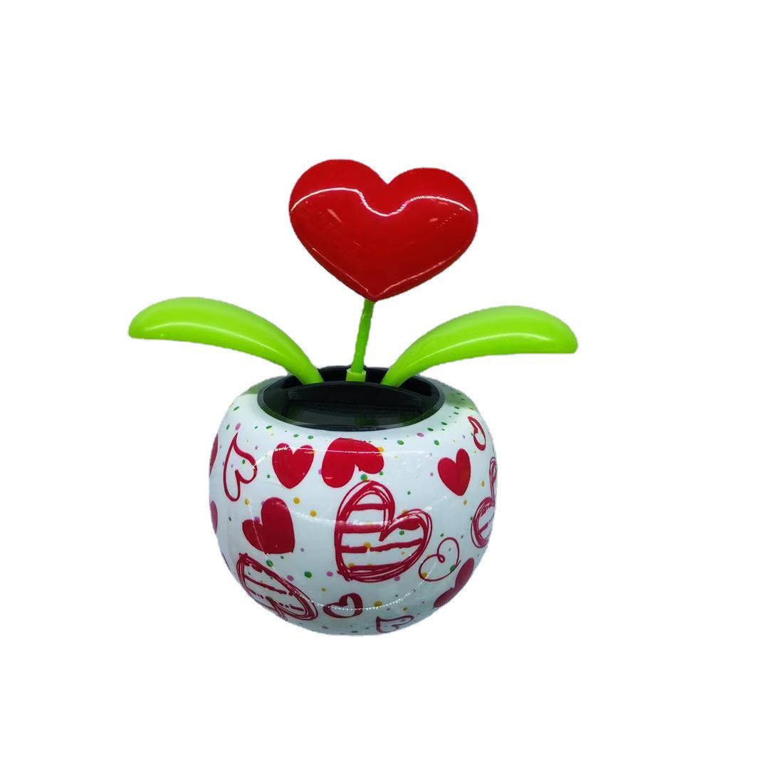 Custom Logo Solar Automatic Swing Car Ornament Solar Powered Dancing Flower Toys