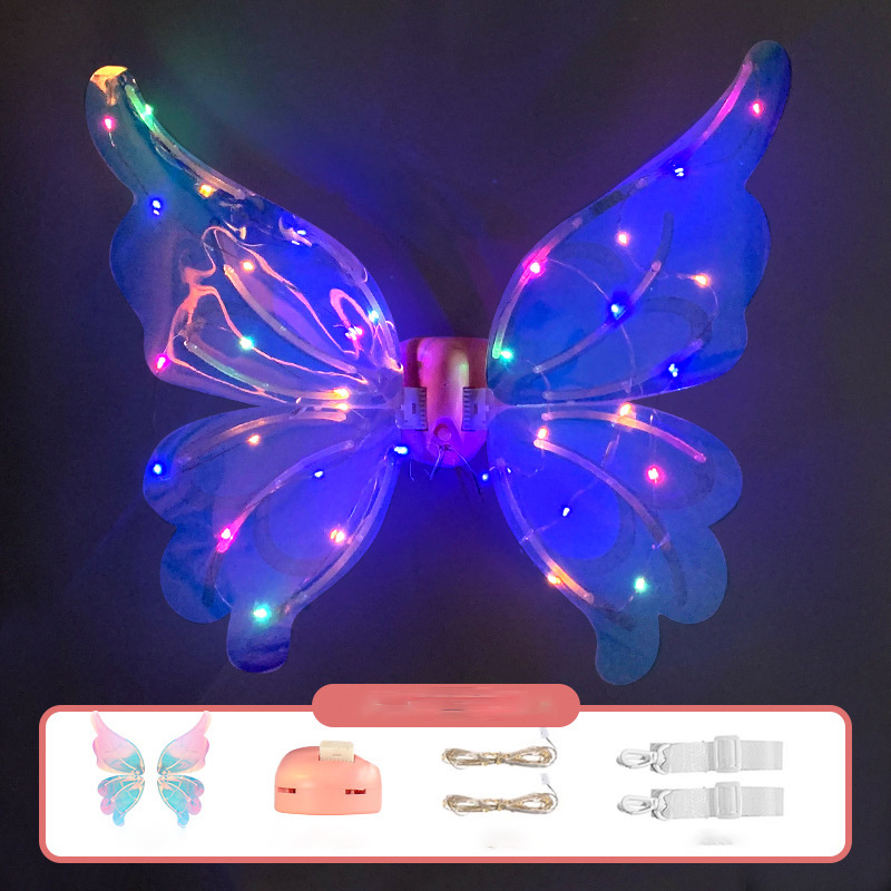 New Design Christmas Princess Light Up Butterfly Wings Fairy Electric Led Butterfly Wings