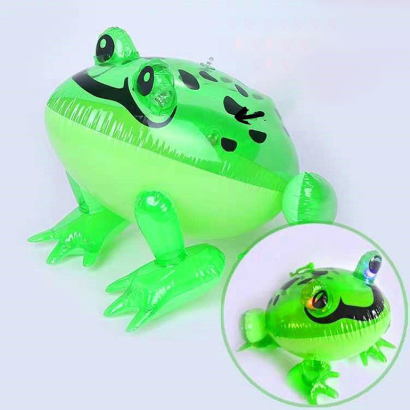 Daily Life Children Play Glowing Pvc Inflatable Toy Elastic Light Up Frog Balloon Toy