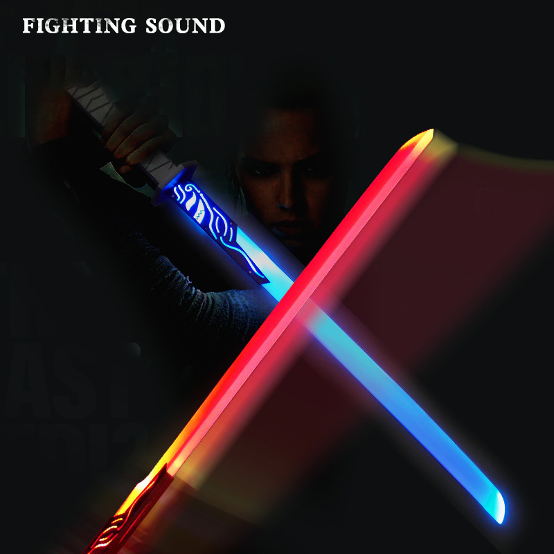 Hot Selling Children Luminous Sword Toys Kids Samurai Light up Sword LED Flashing with Sound