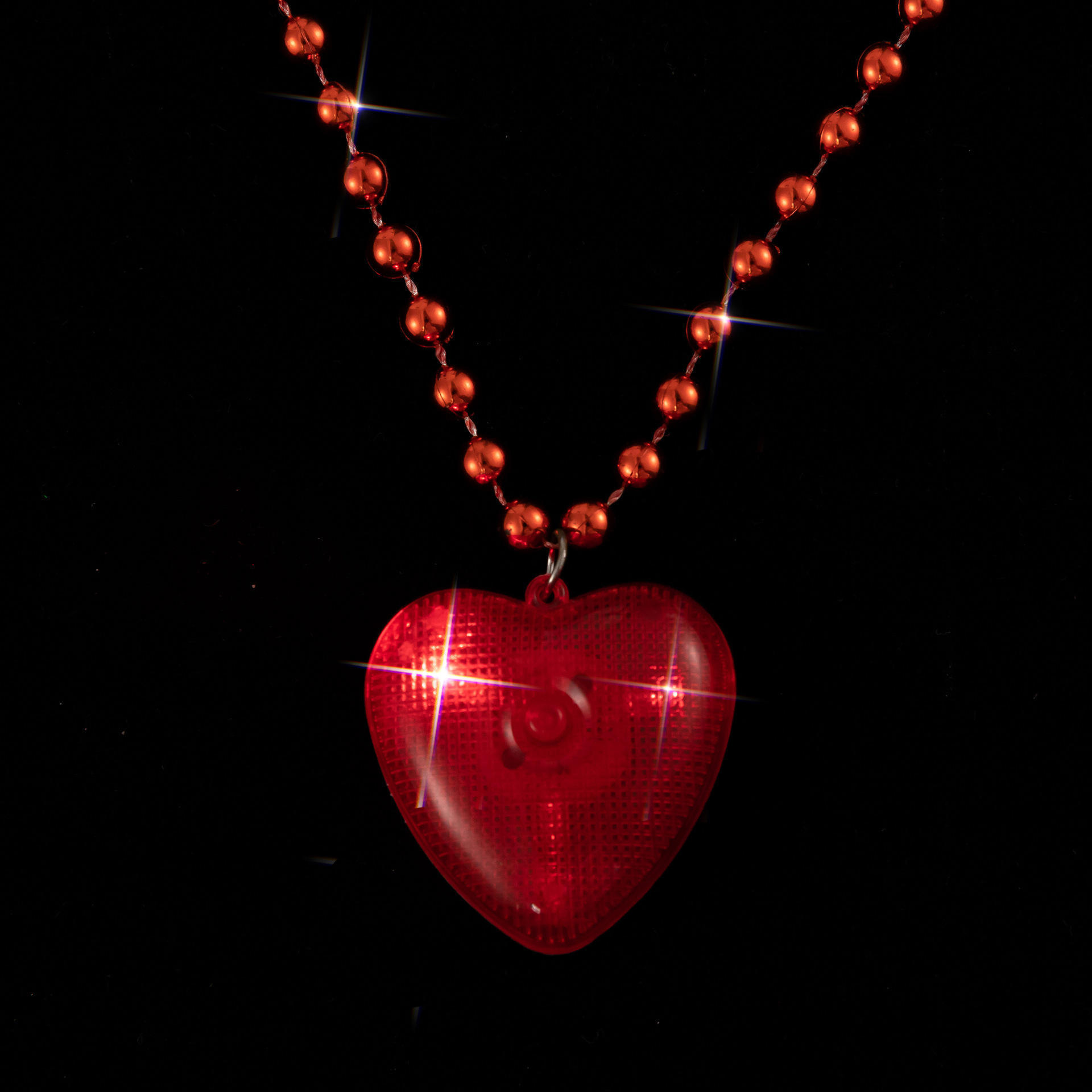 Valentine'S Day Custom Led Light Up Heart Necklace Glowing Heart Bracelet Earrings Necklace Led Light