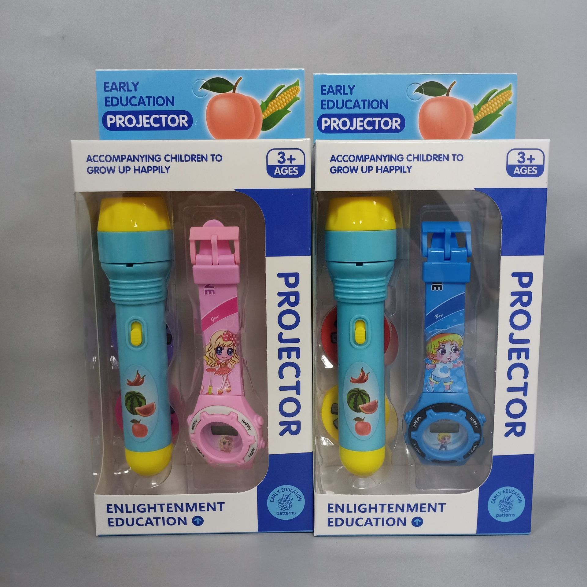 Early Education Projection Flashlight Electric Watch Set Children's Projector Flashlight for Kids