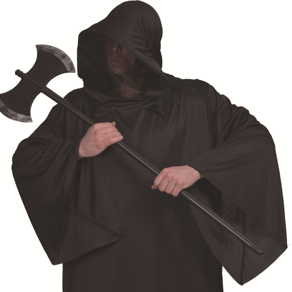 Hot Sale Black Devil Costume One Size Hooded Robe Halloween Cosplay Costume Robe Cloak Cape