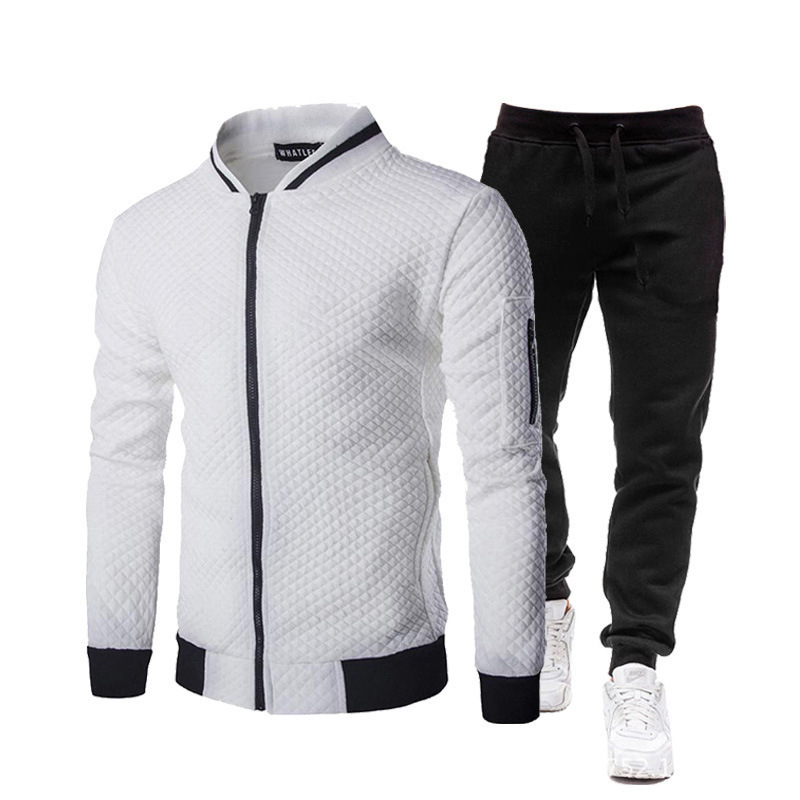 European And American Simple Basic Sports Hoodie Fashion Plus Size Men's Gym Hoodies Set Tracksuit