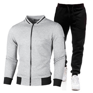 European And American Simple Basic Sports Hoodie Fashion Plus Size Men's Gym Hoodies Set Tracksuit