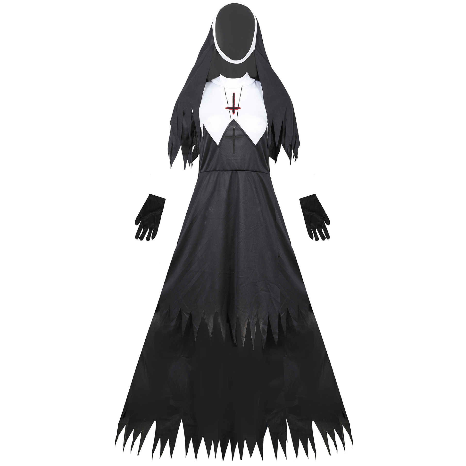 European And American Women'S Halloween Nun Costume Cosplay Role-Playing Vampire Devil Costume