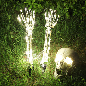 Horror Skeleton Skull Hands Light LED Lighting Halloween Accessories Decor Outdoor Garden Lawn Lamp Decoration