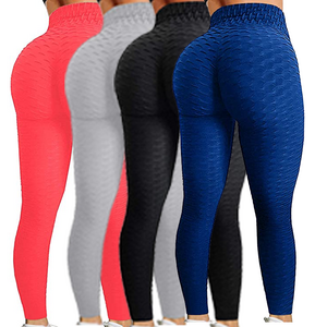 OEM Women High Waist Workout Jacquard Sports Leggings Sexy Women Fitness Gym Stretch Tights Yoga Pants