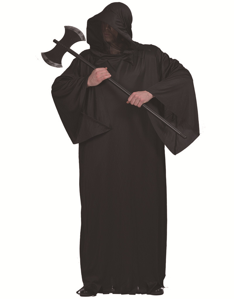 Hot Sale Black Devil Costume One Size Hooded Robe Halloween Cosplay Costume Robe Cloak Cape