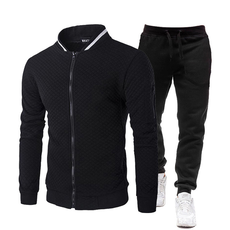 European And American Simple Basic Sports Hoodie Fashion Plus Size Men's Gym Hoodies Set Tracksuit