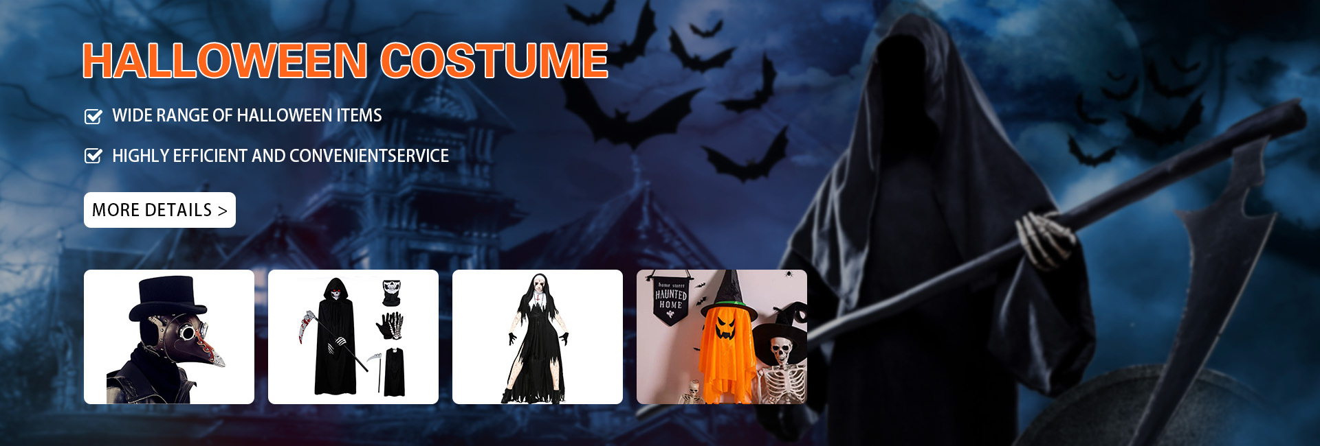 Hot Sale Cosplay Halloween Costumes Black Dress Devil Wizard Costume Movie Vampire Cape