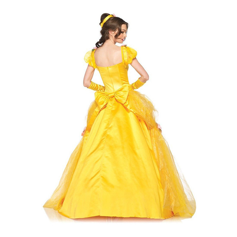 High Quality Adults Women Beauty Princess Maxi Dress Cosplay Belle Dress Costume For Party Halloween